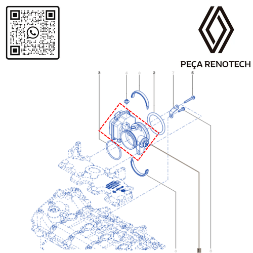 RN 03668R-X 161203668R CORPO DE BORBOLETA MOT 2.0 16V F4R DUSTERSAN II RS 5